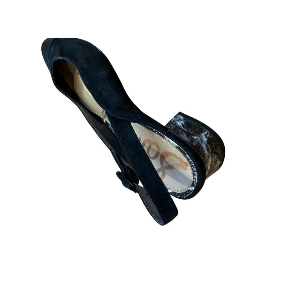 SAM EDELMAN NWOT/NWOB Sadira Black Cap Toe Sling Back Heels Size 9 Quiet Luxury - Picture 9 of 16